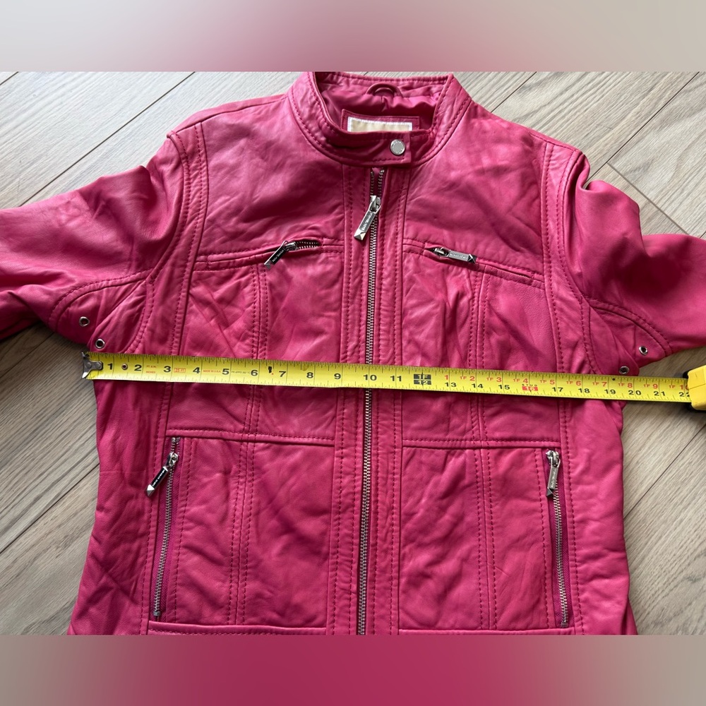 Michael Kors red Leather Jacket - Picture 8 of 9